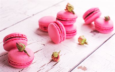 pink macaroon, pastries, cakes, sweets, macaroons, strawberry macaroons