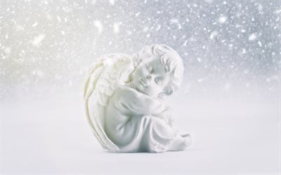 little angel, figurine, white angel, cupid