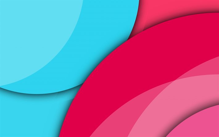 bunte kreise, rosa, blau, kreise, geometrische abstraktion, material-design