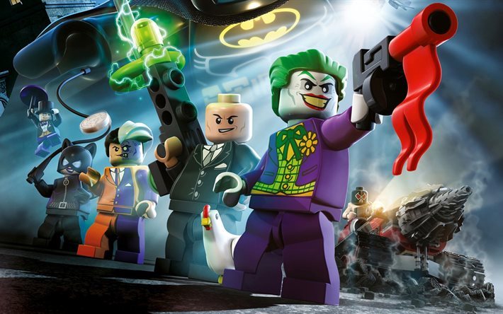 The Lego, Batman Movie, 2017, Two-Face, Bane, catwoman, Lego, Joker