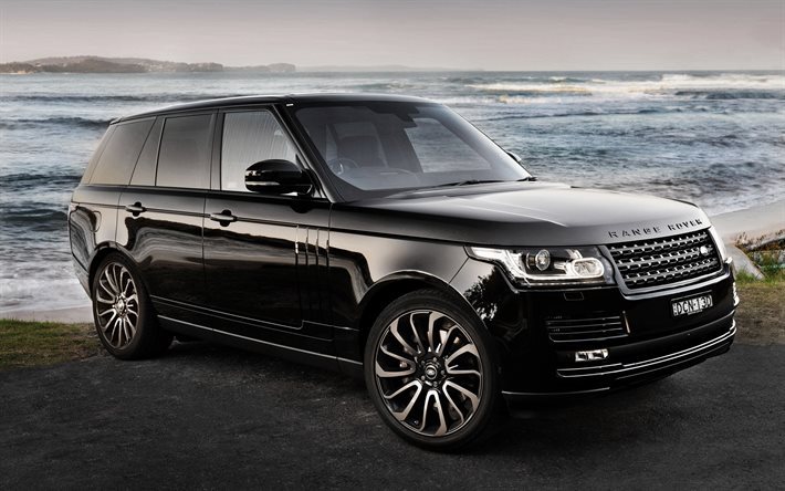 Land Rover, Range Rover Vogue, 2017, SUV, luxury cars, black Range Rover