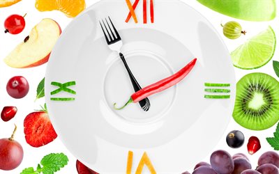 diet, weight loss, proper nutrition, diet concepts, vegetable clock, Vegetarianism