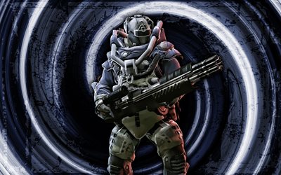 4k, dzhager, violetti grunge tausta, warface, vortex, warface-hahmot, kyborgi, dzhager warface