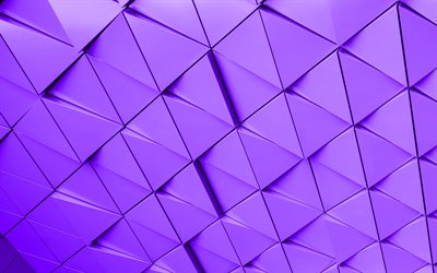 dark purple 3d triangles background, 4k, 3d dark purple background, geometric background, dark purple triangles background, dark purple creative background