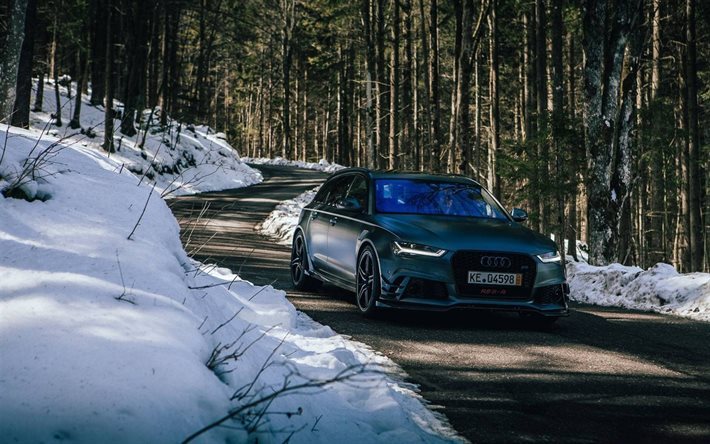 アプト式Sportsline, チューニング, Audi RS6-Rヴァ, 冬, 道路, Audi