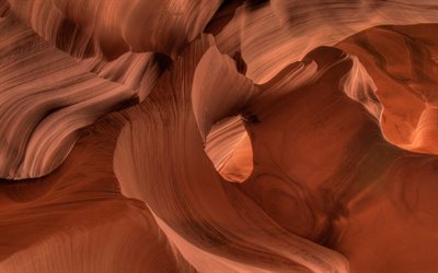 Antelope Canyon, areia vermelha, rochas, P&#225;gina, Arizona, EUA, Antelope Canyon Inferior, lindas pedras