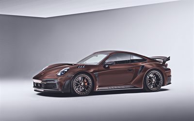TopCar Porsche 911 Turbo S Stinger GTR Carbon Edition, 4k, tuning, 2022 cars, supercars, 2022 Porsche 911 Turbo S, Porsche