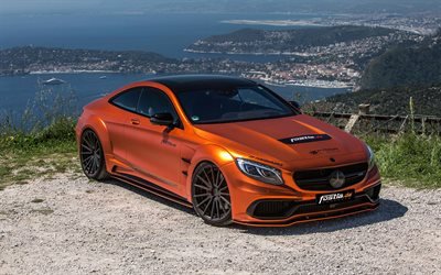 Fostla, tuning, Mercedes-AMG S63 Coupe, 2017 cars, orange S63, supercars, Mercedes