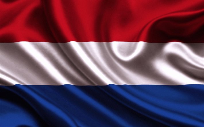 Holand&#234;s bandeira, seda, bandeira da Holanda, bandeiras, Holanda bandeira