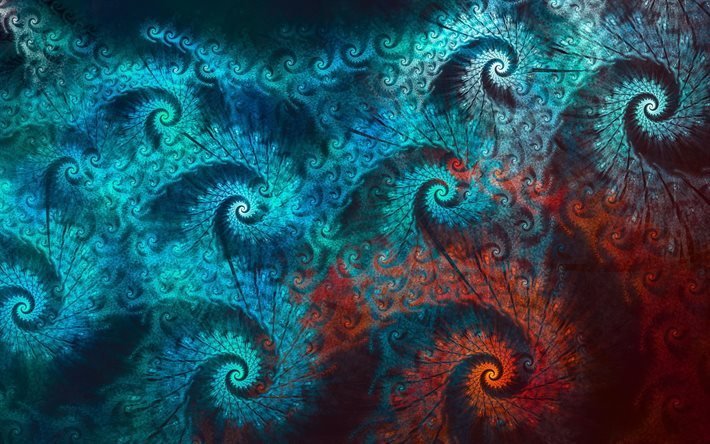 fractals, art, spiral, ornaments, patterns