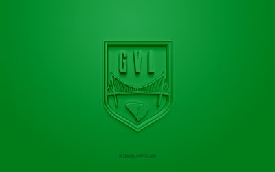 Greenville Triumph SC, logotipo 3D criativo, fundo verde, time de futebol americano, USL League One, Greenville, EUA, arte em 3D, futebol, logotipo 3D do Greenville Triumph SC