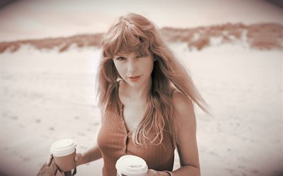Taylor Swift, chanteuse am&#233;ricaine, s&#233;ance photo, robe marron, star am&#233;ricaine, portrait de Taylor Swift, belle femme