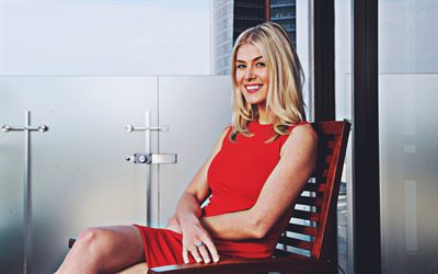 Rosamund Pike, 2018, red dress, american celebrity, Hollywood, Rosamund Mary Ellen Pike, american actress, Rosamund Pike photoshoot