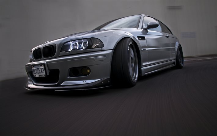 BMW M3, motion blur, E46, チューニング, 銀M3, BMW