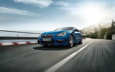 BMW 650i xDrive Coupe M Sport, 4k, motion blur, 2017 cars, BMW F13, 2017 BMW 6-series Coupe, german cars, BMW