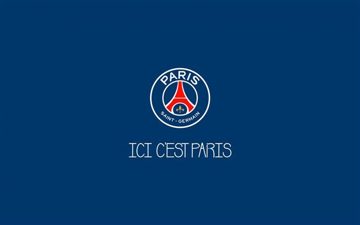 PSG, fotboll, logotyp, Paris Saint-Germain, minimal