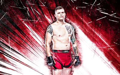 4k, Chase Sherman, grunge art, american fighters, MMA, UFC, Mixed martial arts, purple abstract rays, Chase Sherman 4K, UFC fighters, MMA fighters