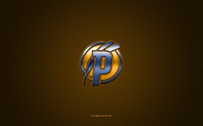 Puskas Academy FC, Hungarian football club, yellow logo, yellow carbon fiber background, Nemzeti Bajnoksag I, football, NB I, Felcsut, Hungary, Puskas Academy FC logo
