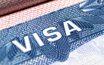 Visa aux USA, 4k, migration, concepts de visa, visa am&#233;ricain, &#233;migration aux USA, Visa