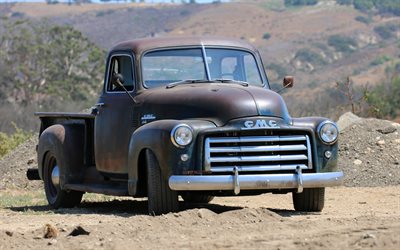 1949, icon gmc long bed derelict, fc152, retro-autos, amerikanische oldtimer, gmc 150 1949, amerikanische autos, gmc
