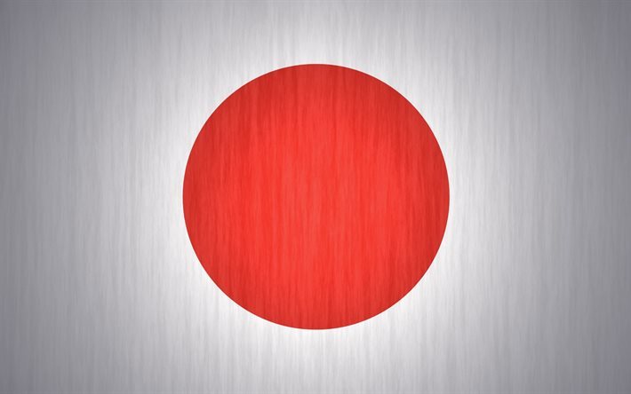 Japanin lippu, symbolit Japani, 4k, lipun Japani