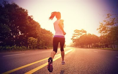 jogging, morning, runners, running girl