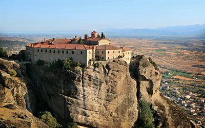 Varlaam Monastery, Meteora, Great Meteoro Monastery, monasteries on the rock, landmarks, Kalambaka, Thessaly, Greece