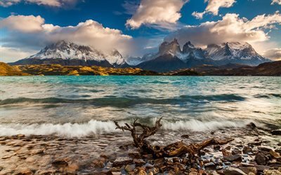 патагония, coast, mountains, Patagonia, South America, Argentina
