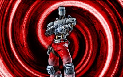4k, AIM, red grunge background, Fortnite, vortex, Fortnite characters, AIM Skin, Fortnite Battle Royale, AIM Fortnite