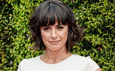 Constance Zimmer, american actress, portrait, smile, popular actresses, photoshoot, white dress
