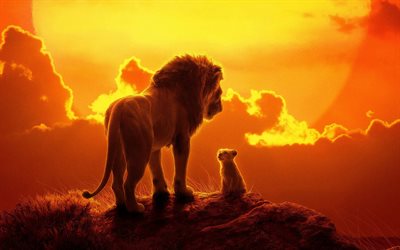 The Lion King, 2019, poster, promo, 4k, new cartoons, characters, lions