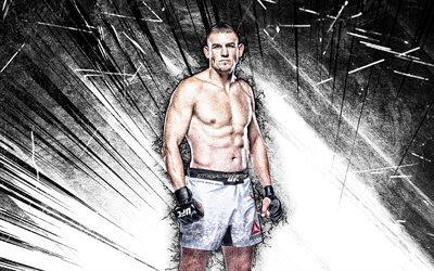 4k, Dustin Jacoby, grunge art, american fighters, MMA, UFC, Mixed martial arts, white abstract rays, Dustin Jacoby 4K, UFC fighters, MMA fighters