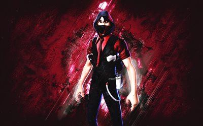 Fortnite Agent Ikonik Skin, Fortnite, main characters, burgundy stone background, Agent Ikonik, Fortnite skins, Agent Ikonik Skin, Agent Ikonik Fortnite, Fortnite characters