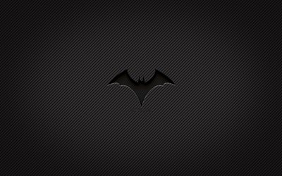 logo carbone batwoman, 4k, art grunge, fond carbone, cr&#233;atif, logo noir batwoman, super-h&#233;ros, logo batwoman, batwoman