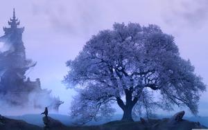 An enchanted tree in a world of Oriental fantasy