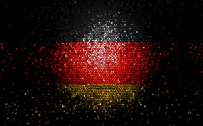 Bandiera tedesca, arte del mosaico, paesi europei, bandiera della Germania, simboli nazionali, opere d&#39;arte, Europa, Germania
