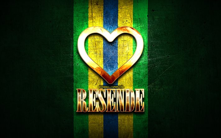أنا أحب Resende, المدن البرازيلية, نقش ذهبي, البرازيل, قلب ذهبي, ريسيندي, المدن المفضلة, الحب Resende