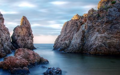 Spain, rock, coast, sea