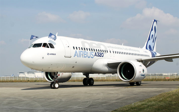 Airbus A320, 4k, nuevos aviones, avi&#243;n de pasajeros