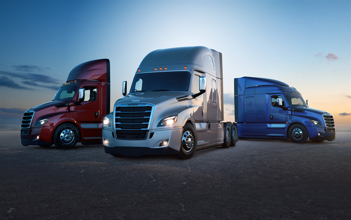 Freightliner Cascadia, 2018, 4k, los camiones nuevos, camiones Estadounidenses, estados UNIDOS, Freightliner