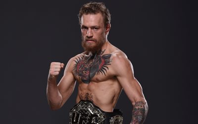 Conor McGregor, UFC Champion, Irish fighter, portrait, titles, boxer, Ireland