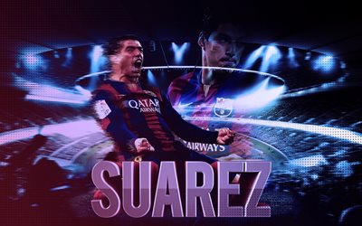 4k, Luis Suarez, fan art, Barcelona FC, La Liga, Uruguayan footballers, Suarez, Barca, football stars, soccer, LaLiga