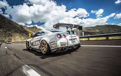 Nissan GT-R, rear spoiler, sports coupe, rear view, tuning GT-R, Japanese sports car, Nissan