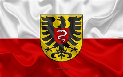 Aalen Bandeira, 4k, textura de seda, seda bandeira, Cidade alem&#227;, Aalen, Alemanha, Europa, Bandeira de Aalen, bandeiras de cidades alem&#227;s