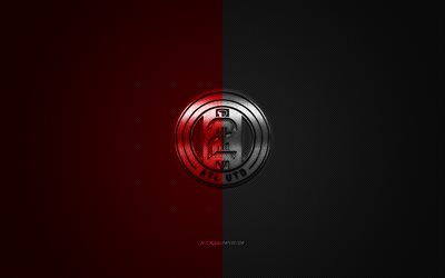 アトランタカFC II, アメリカのサッカークラブ, USL選手権, 赤-黒のロゴ, 赤-黒色炭素繊維の背景, USL, サッカー, ジョージア, 米国, アトランタア2のロゴ