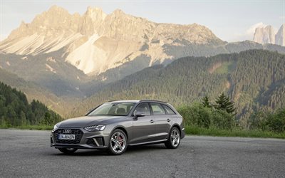 Audi A4 Avant, 2020, exterior, front view, gray station wagon, new gray A4, German cars, Audi