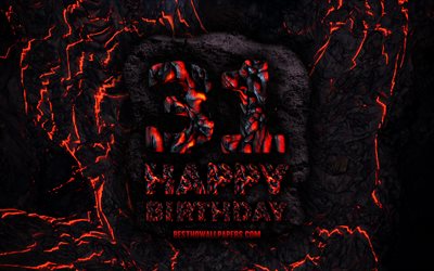 4k, Happy 31 Years Birthday, fire lava letters, Happy 31st birthday, grunge background, 31st Birthday Party, Grunge Happy 31st birthday, Birthday concept, Birthday Party, 31st Birthday