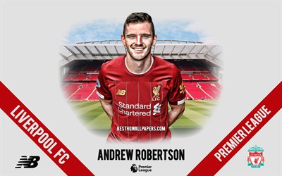 Andrew Robertson, Liverpool FC, ritratto, calciatore Scozzese, il difensore, il 2020 Liverpool uniforme, Premier League, Inghilterra, Liverpool FC calciatori 2020, calcio, Anfield