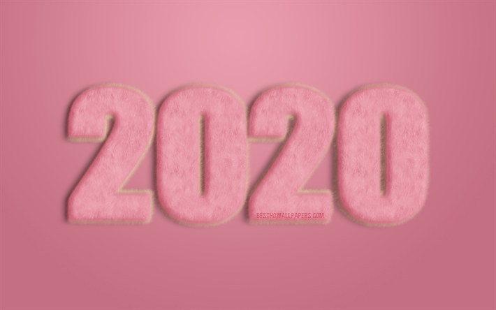 2020 pelaje de fondo, de piel de letras, 2020 Fondo Rosa, Feliz Nuevo A&#241;o 2020 2020 piel de arte, 2020 conceptos, 2020 A&#241;o Nuevo