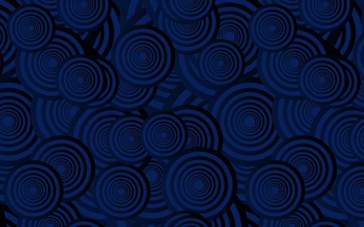 Download wallpapers dark blue texture with circles, blue circles texture,  retro texture, dark creative background, blue circles background for  desktop free. Pictures for desktop free